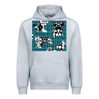 Heather Grey winter plaid and cowhide pattern Urban Hoodie - RanaPortraitStore