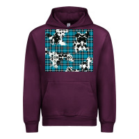 Mauve Wine winter plaid and cowhide pattern Urban Hoodie - RanaPortraitStore