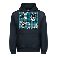 Navy winter plaid and cowhide pattern Urban Hoodie - RanaPortraitStore