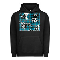 Pigment Black winter plaid and cowhide pattern Urban Hoodie - RanaPortraitStore