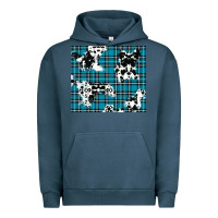 Pigment Midnight Navy winter plaid and cowhide pattern Urban Hoodie - RanaPortraitStore