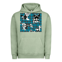 Pigment Oil Green winter plaid and cowhide pattern Urban Hoodie - RanaPortraitStore