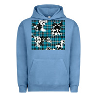 Pigment Pebble Blue winter plaid and cowhide pattern Urban Hoodie - RanaPortraitStore