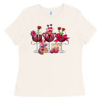 Bone valentine's day wine glasses Ladies Tee - OliviaCreatesArt