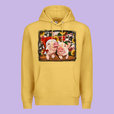 Christmas Pigs Premium Hoodie Designed By Jasminsmagicworld