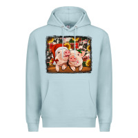 Blue Mist christmas pigs Premium Hoodie - Jasminsmagicworld