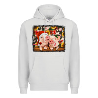 Dove Grey christmas pigs Premium Hoodie - Jasminsmagicworld