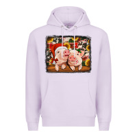Lilac christmas pigs Premium Hoodie - Jasminsmagicworld