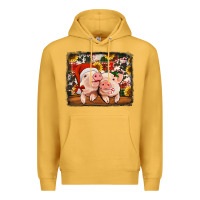 Mustard christmas pigs Premium Hoodie - Jasminsmagicworld