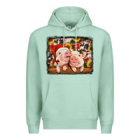 Seafoam christmas pigs Premium Hoodie - Jasminsmagicworld