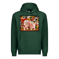 Sports Green christmas pigs Premium Hoodie - Jasminsmagicworld