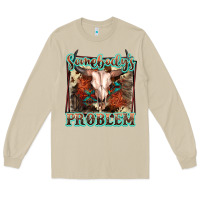Mushroom Somebody's Problem Bull Skull Long Sleeve Tee - FaDigitalArtStudio
