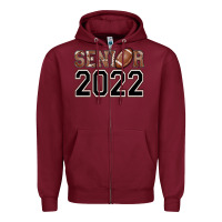 Burgundy senior football Zipper Hoodie - AdoDesignShop