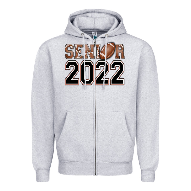 Senior Football Zipper Hoodie by AdoDesignShop | Teevron