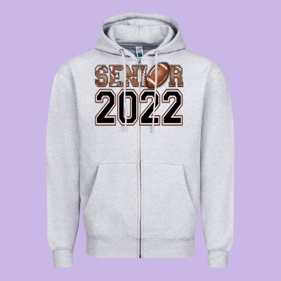 Senior Football Zipper Hoodie Designed By Adodesignshop