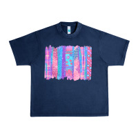 Navy Pink Easter Brushstrokes Urban Heavy Tee - BundleAndBundleShop