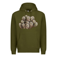 Army Green brown flowered cactus Premium Hoodie - LillyAllenDesigns