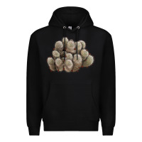 Black brown flowered cactus Premium Hoodie - LillyAllenDesigns
