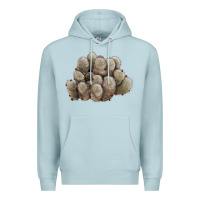 Blue Mist brown flowered cactus Premium Hoodie - LillyAllenDesigns