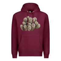 Burgundy brown flowered cactus Premium Hoodie - LillyAllenDesigns