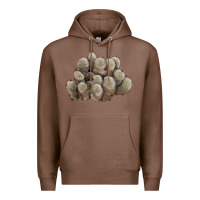 Chestnut brown flowered cactus Premium Hoodie - LillyAllenDesigns