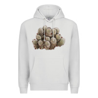 Dove Grey brown flowered cactus Premium Hoodie - LillyAllenDesigns