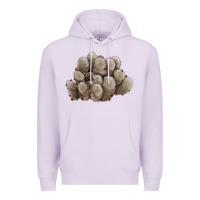 Lilac brown flowered cactus Premium Hoodie - LillyAllenDesigns