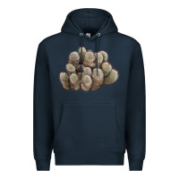 Navy brown flowered cactus Premium Hoodie - LillyAllenDesigns