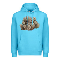 Ocean Blue brown flowered cactus Premium Hoodie - LillyAllenDesigns