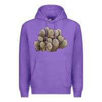 Purple brown flowered cactus Premium Hoodie - LillyAllenDesigns