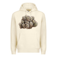 Sandshell brown flowered cactus Premium Hoodie - LillyAllenDesigns