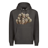 Smoke brown flowered cactus Premium Hoodie - LillyAllenDesigns