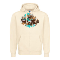 Sandshell cowhide leopard turquoise patch Zipper Hoodie - AdoDesignShop