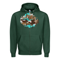 Sports Green cowhide leopard turquoise patch Zipper Hoodie - AdoDesignShop