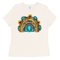 Bone western gemstones sunflowers rainbow Ladies Tee - OliviaCreatesArt