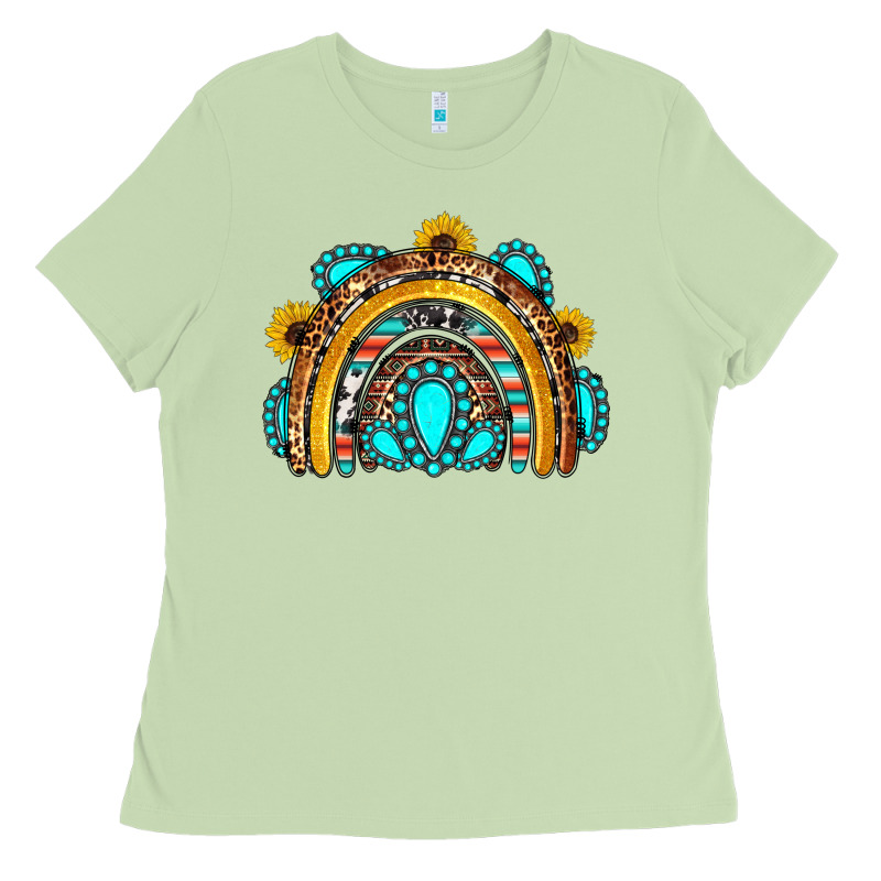 Western Gemstones Sunflowers Rainbow Ladies Tee by OliviaCreatesArt | Teevron