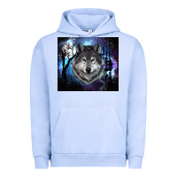 Pigment Grape Ice wolf and full moon Urban Hoodie - RanaPortraitStore