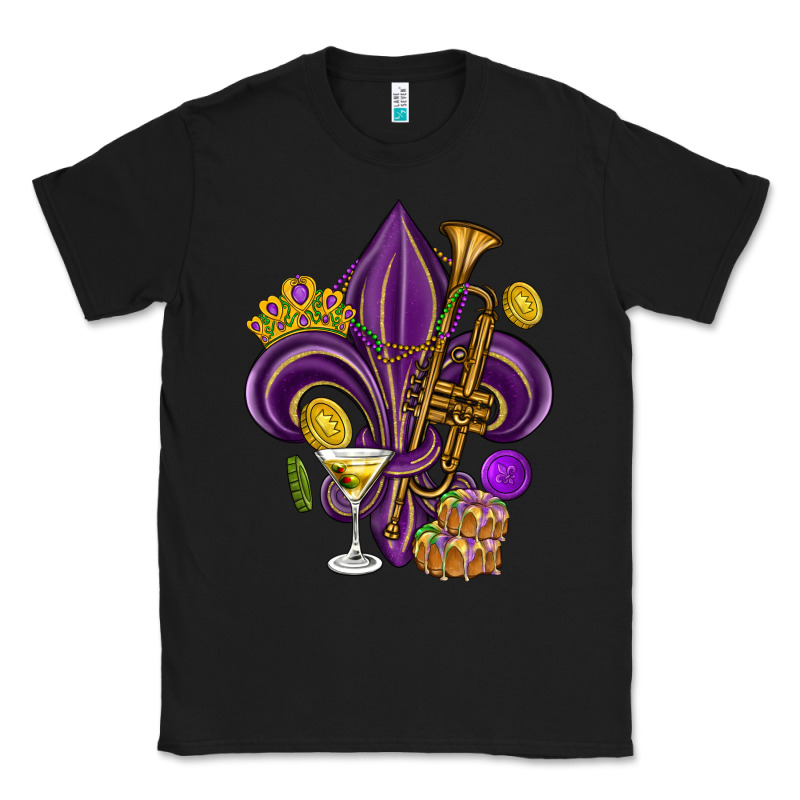 Fleur De Lis Mardi Gras Classic Tee by HowdyJamesFarm | Teevron