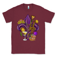 Burgundy Fleur de lis Mardi Gras Classic Tee - HowdyJamesFarm