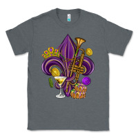 Charcoal Heather Fleur de lis Mardi Gras Classic Tee - HowdyJamesFarm