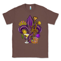 Chestnut Fleur de lis Mardi Gras Classic Tee - HowdyJamesFarm