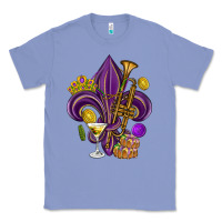 Colony Blue Fleur de lis Mardi Gras Classic Tee - HowdyJamesFarm