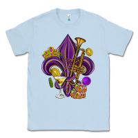 Dusty Blue Fleur de lis Mardi Gras Classic Tee - HowdyJamesFarm
