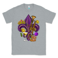 Heather Grey Fleur de lis Mardi Gras Classic Tee - HowdyJamesFarm