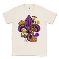 Natural Fleur de lis Mardi Gras Classic Tee - HowdyJamesFarm