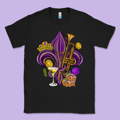 Fleur De Lis Mardi Gras Classic Tee Designed By Howdyjamesfarm