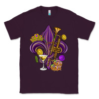 Plum Fleur de lis Mardi Gras Classic Tee - HowdyJamesFarm