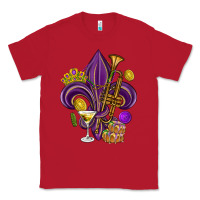 Red Fleur de lis Mardi Gras Classic Tee - HowdyJamesFarm
