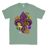 Sage Fleur de lis Mardi Gras Classic Tee - HowdyJamesFarm