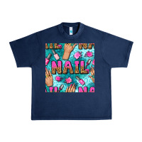 Navy nail art hands and polish with turquoise leopard and glitter seamless  Urban Heavy Tee - BundleAndBundleShop